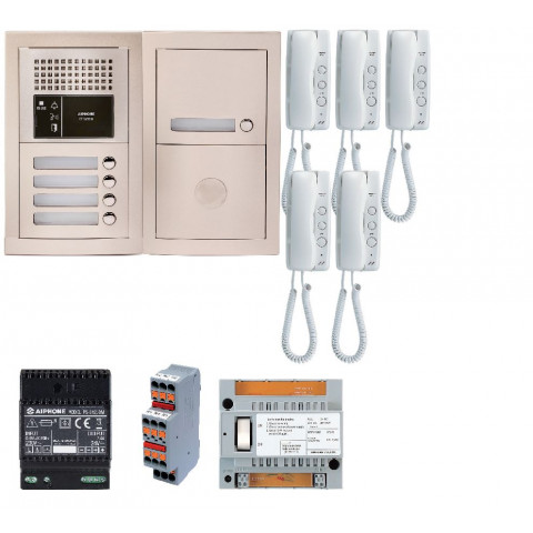 Pack audio gtba5e avec 5 boutons et 5 postes gt1d préprogrammés, plat ine, de rue encastrée – aiphone