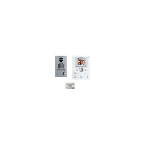 Kit vidéo couleur grand angle, zoom, mémoire images, main libre, platine saillie
