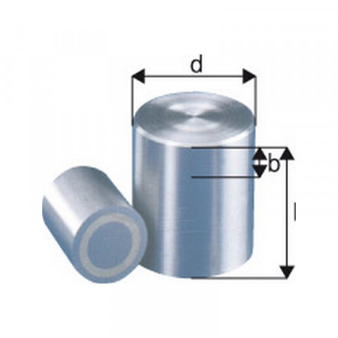 Aimant cylindrique, Ø d : 13 mm, Hauteur l 18 mm, Réduction max. b 7 mm, Force de maintien : 12 N, Poids : 18 g