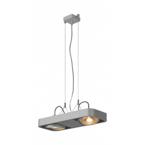 Aixlight r2 duo led qpar111, 111mm, suspension, arrondie, gris argent