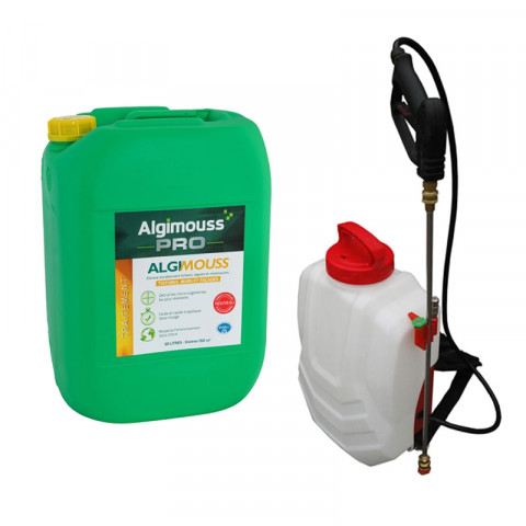 Pack anti-mousse pulvérisateur électrique Dorsal Sprayer + Algimouss 30 L