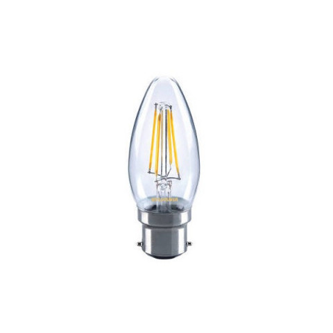 Ampoule led B22 filament flamme 2 watt (eq. 25 watt) - Couleur eclairage - Blanc chaud 2700°K