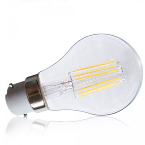 Ampoule led COB filament B22 8 watt (eq. 55 watt) - Couleur eclairage - Blanc chaud 2700°K