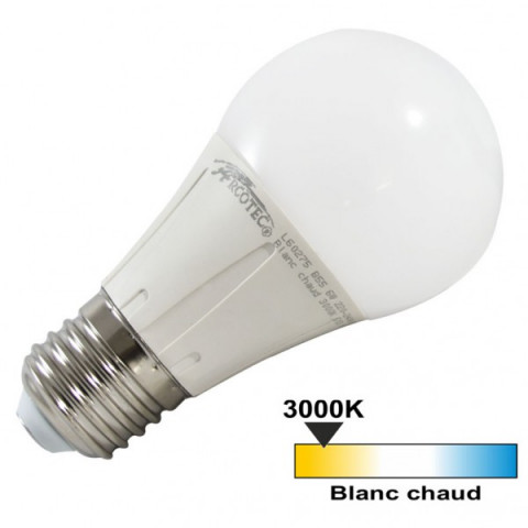 Ampoule led E27 6 watt (eq. 40 watt) - 270° - Couleur eclairage - Blanc chaud 3000°K