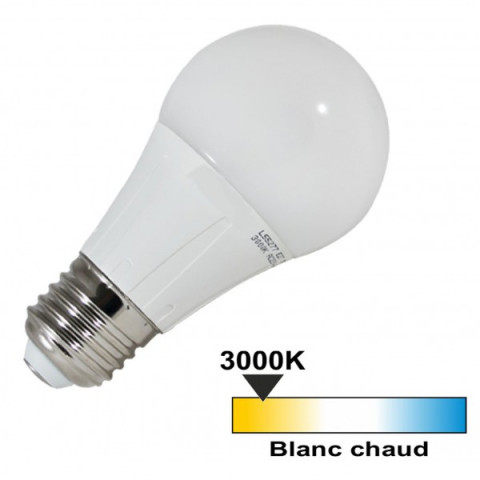 Ampoule led E27 8 watt (eq. 50 watt) - Couleur eclairage - Blanc chaud 3000°K