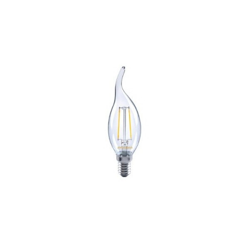 Ampoule led E14 filament 2 watt (eq. 25 watt) - Forme flamme - Couleur eclairage - Blanc chaud 2700°K