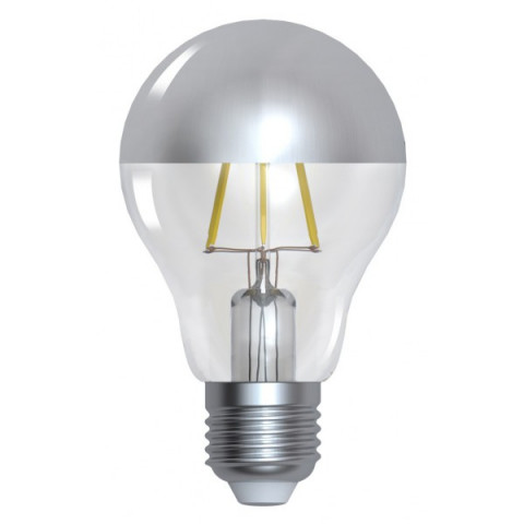 Ampoule led filament E27 6W (eq. 60 watt) 'Calotte argentée' - Dimmable - Couleur eclairage - Blanc chaud 2700°K