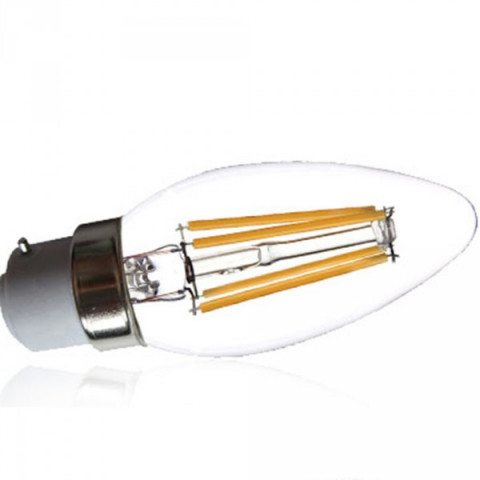 Ampoule led filament flamme B22 4 watt (eq. 35 watt) - Couleur eclairage - Blanc chaud 2700°K