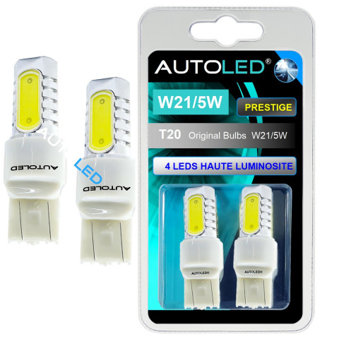 Ampoule led w21/5w / 4 leds blanc / led t20 autoled®