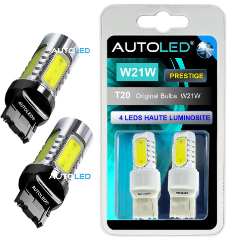 Veilleuses T20 LED W21W ampoules feux de jour - blanc