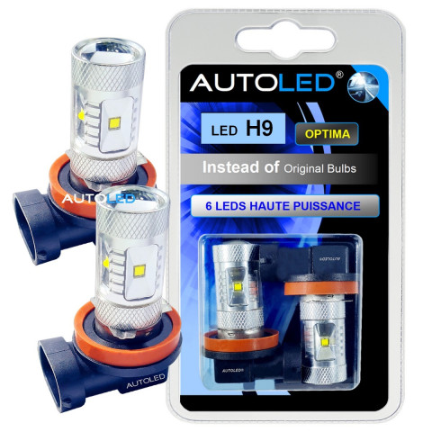 Led h9 6 leds haute puissance blanc autoled®