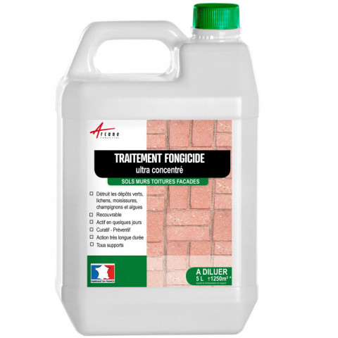 arcane industries anti depot vert fongicide ultra concentre pour toiture murs facade terrasse elimine aussi algues et lichens liquide transparent contenance au choix distriartisan