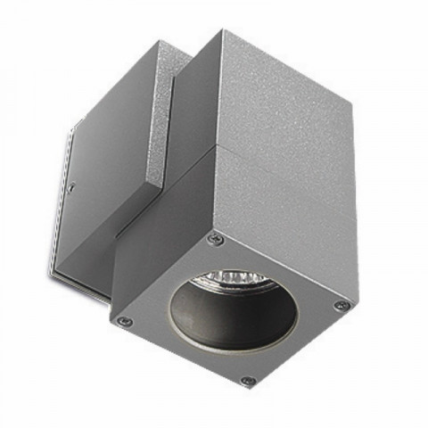 Applique 1 ampoule icaro , aluminium et verre, gris