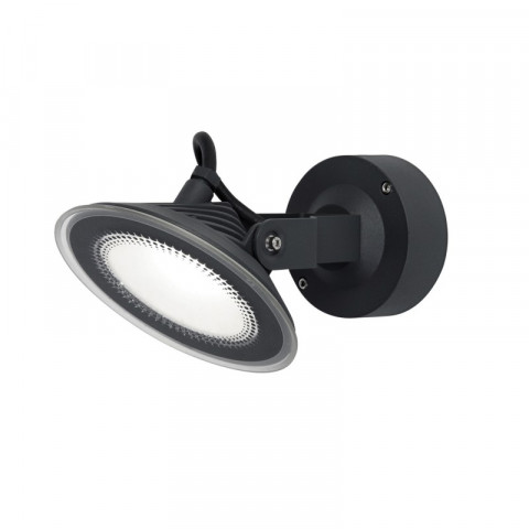 Applique 9w skade, aluminium et verre, gris urbain