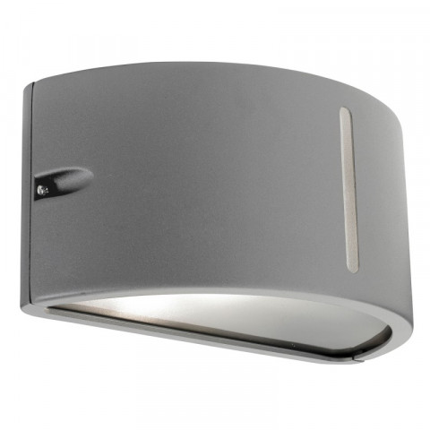 Applique atena, aluminium et polycarbonate, gris