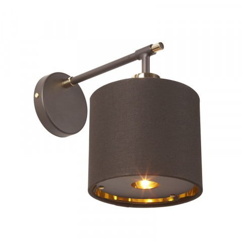 Applique balance, laiton poli, avec abat-jour marron