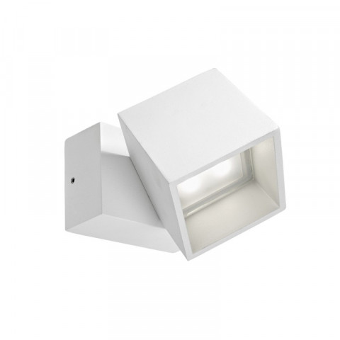 Applique cubus, aluminium et verre, blanc