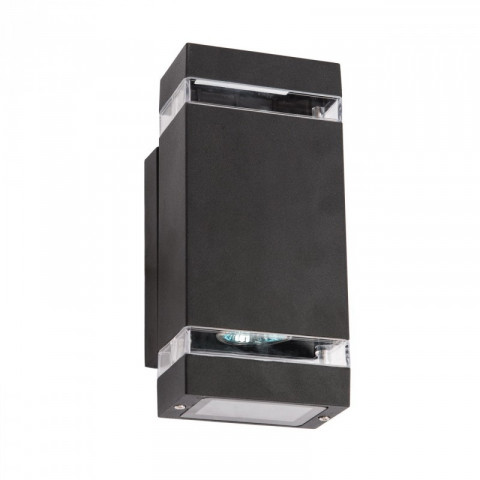 Applique d'extérieur noire street 2 ampoules 12 cm