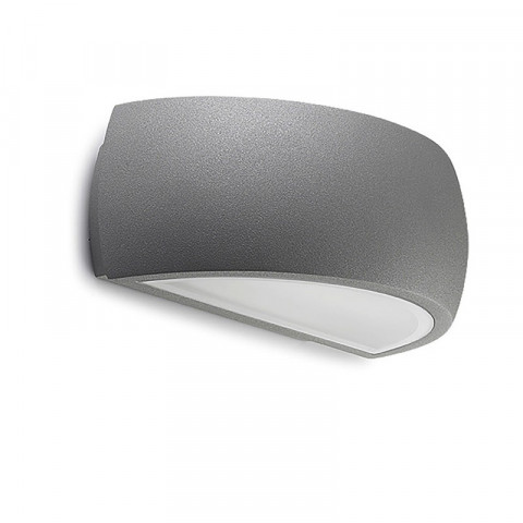 Applique delfos, aluminium et verre, gris