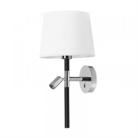 Applique deluxe avec liseuse, chrome, sans abat jour