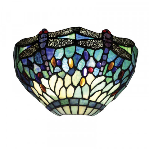 Applique dragonfly blue, verre et métal