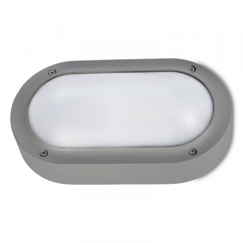 Applique e27 basic, aluminium et polycarbonate, gris