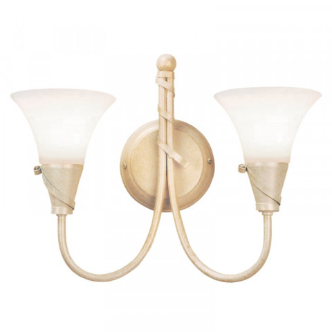 Applique emily, ivoire / or et verre, 2 ampoules