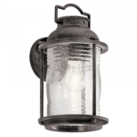 Applique extérieure ashland bay, zinc, verre, moyen modèle