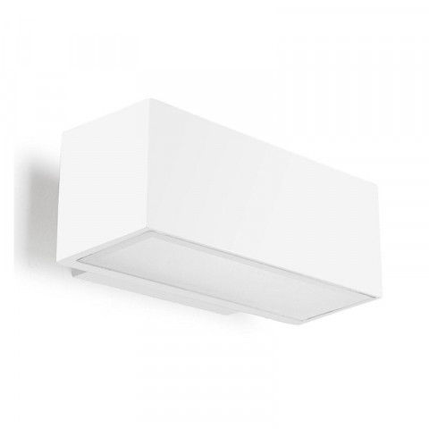Applique fluorescent afrodita, aluminium et verre, blanc, 22 cm