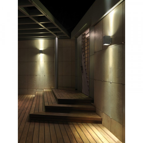 Applique led afrodita power, aluminium et verre, gris