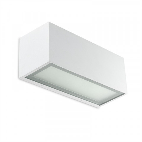 Applique lia, aluminium blanc et verre