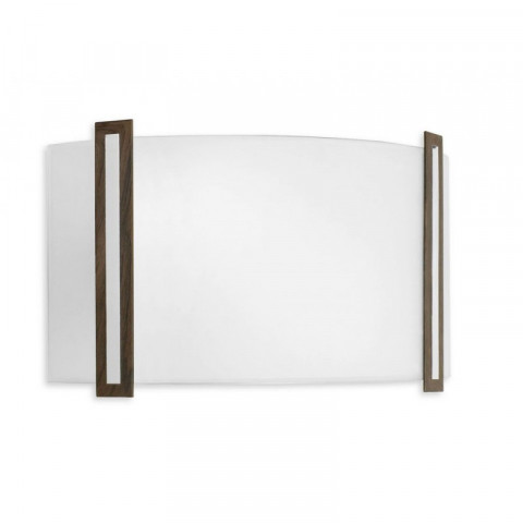 Applique lugo, acier marron vieilli et verre satiné, 20 cm