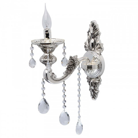 Applique murale argentée classic 1 ampoule 31 cm