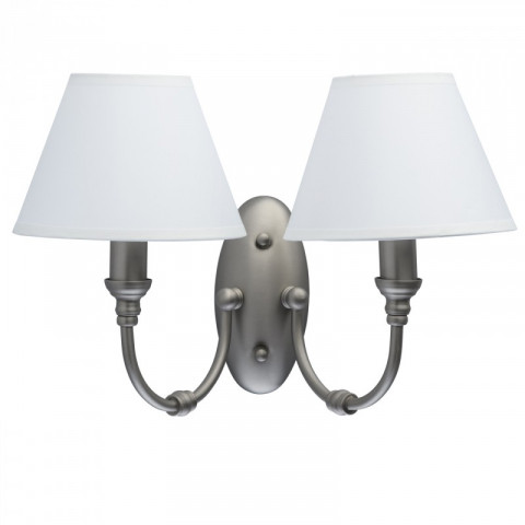 Applique murale argentée neoclassic 2 ampoules 25 cm