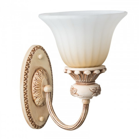 Applique murale blanche country 1 ampoule 25 cm