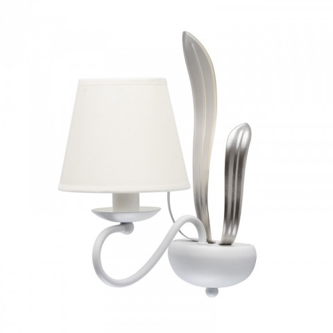 Applique murale blanche flora 1 ampoule 24 cm
