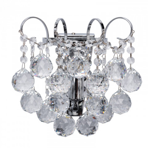 Applique murale chromée crystal 1 ampoule 15 cm