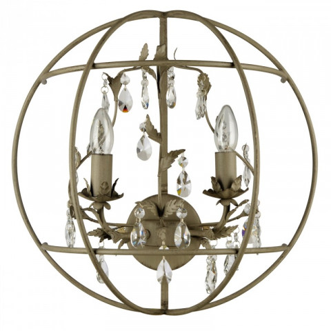 Applique murale grise loft 2 ampoules 22 cm