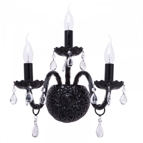 Applique murale noire classic 3 ampoules 22 cm