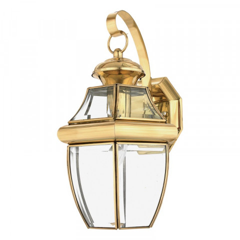Applique newbury, laiton poli et verre, moyenne