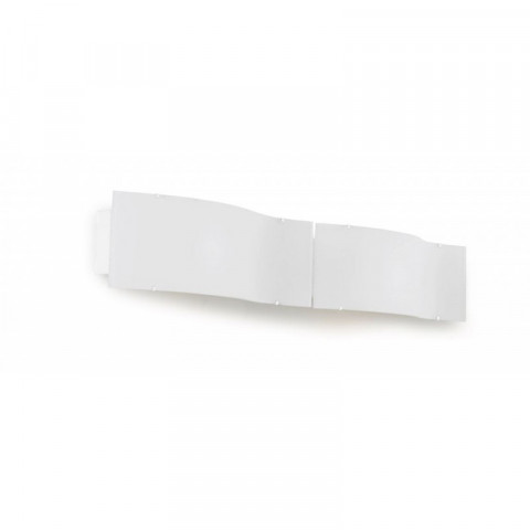 Applique onda, verre, blanc, 60 cm