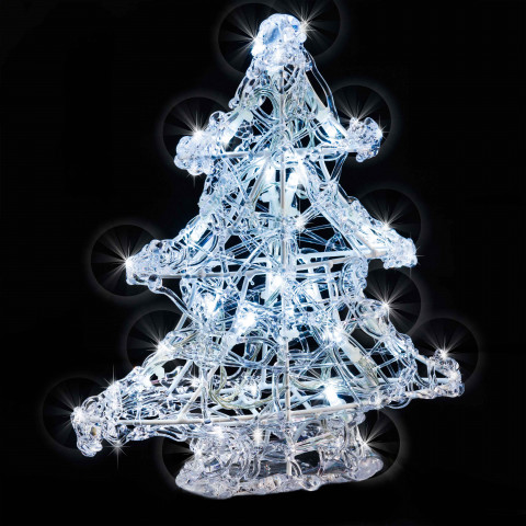 Arbre acrylique 16 led blanches h:25cm