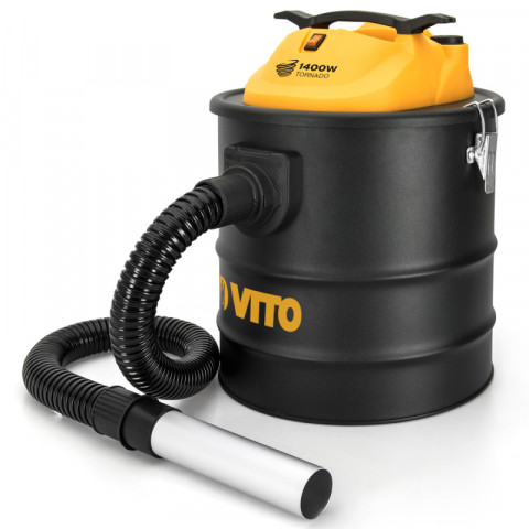 Aspirateur de cendres vito tornado 1400w 18l filtre hepa barbecues poêles jusqu'à 50°c souffleur auto nettoyage du filtre