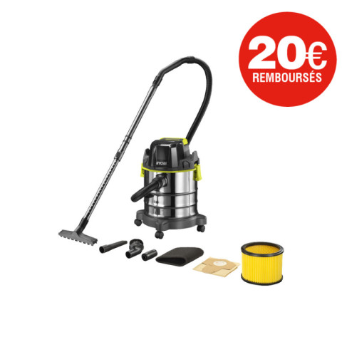 Aspirateur eau et poussière ryobi 18v one plus - sans batterie ni chargeur r18wdv-0