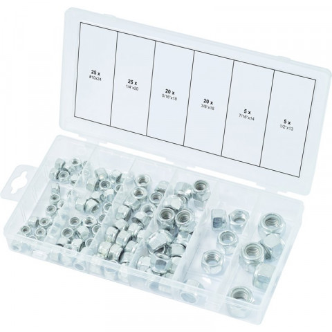 Assortiment d'écrous autoblocants unc, 100 pcs