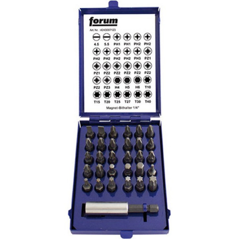 Assortiment d'embouts, mélangé, fente/empreinte cruciforme PH et PZ/TORX®, 31 pièces