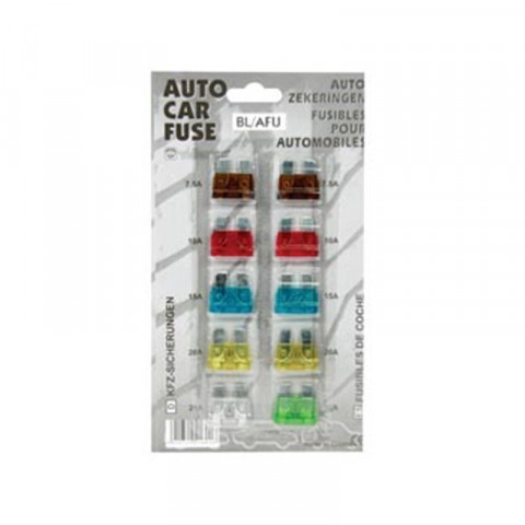 Assortiment De 10 Fusibles Automobiles De 7.5 A 30A