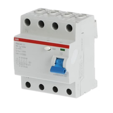 INTERRUPTEUR DIFFÉRENTIEL ABB- F200 - 4P - 63A - 30MA - TYPE AC