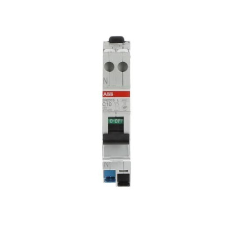 Disjoncteur modulaire - 1P+N - 10A - courbe C- 4500A/6kA-peignable-Auto - SN201SL