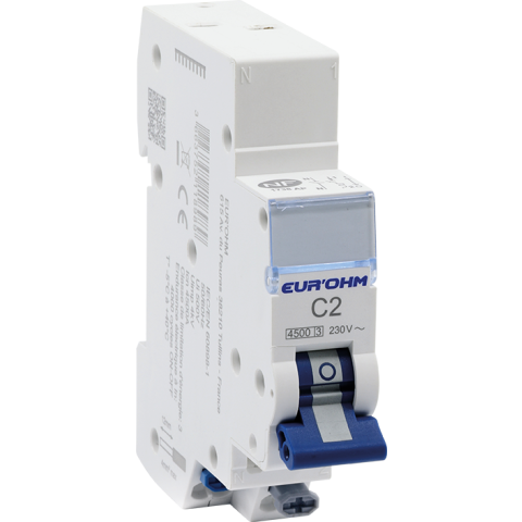 Disjoncteur PH+N 2A 4.5kA courbe C automatique - EUROHM - 20302